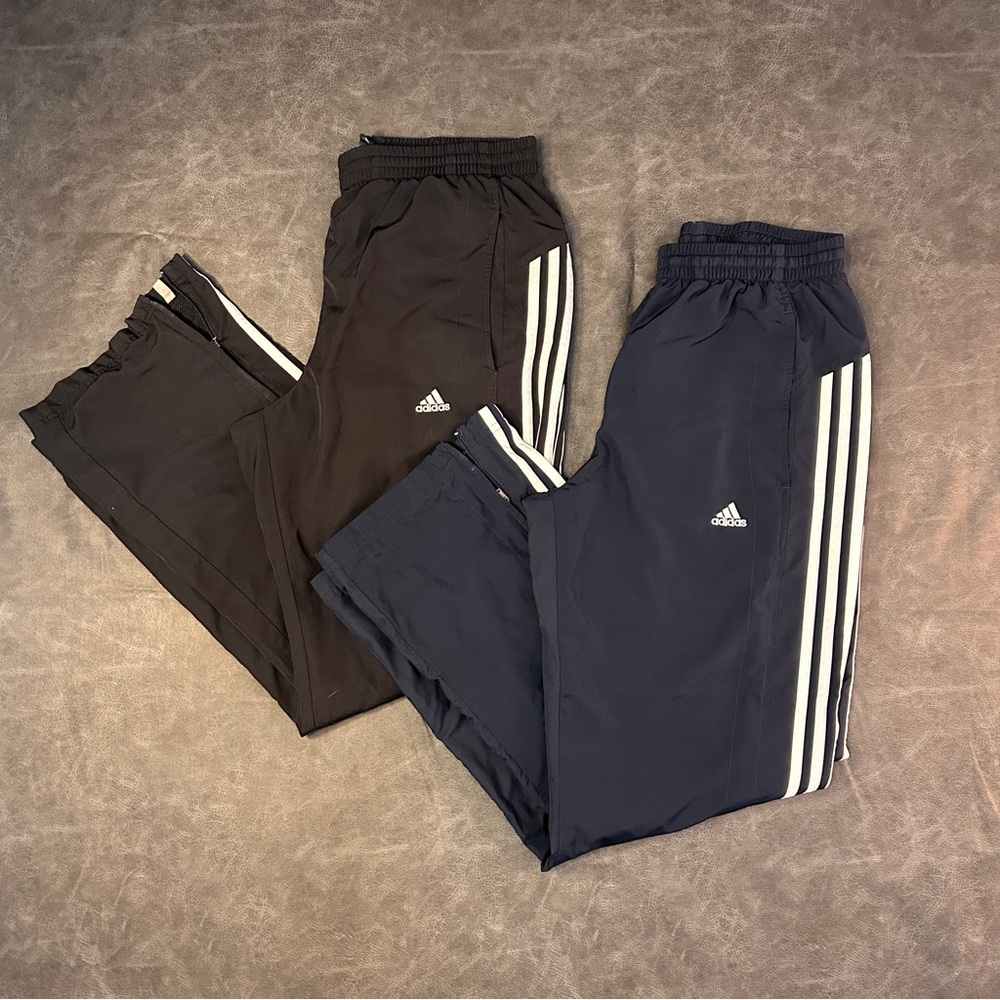 Adidas Bundle Dri-FIT Track Pants Black Blue Size S Men Zip Lightweight Running
